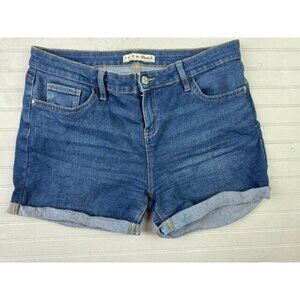 Denim Co Size 10 Womens Shorts Mid Rise Rolled Hem Stretch Med Wash